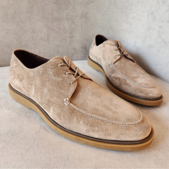 SECTION X SHEEPSKIN. Men\'s Tan Suede Oxfords main image 4